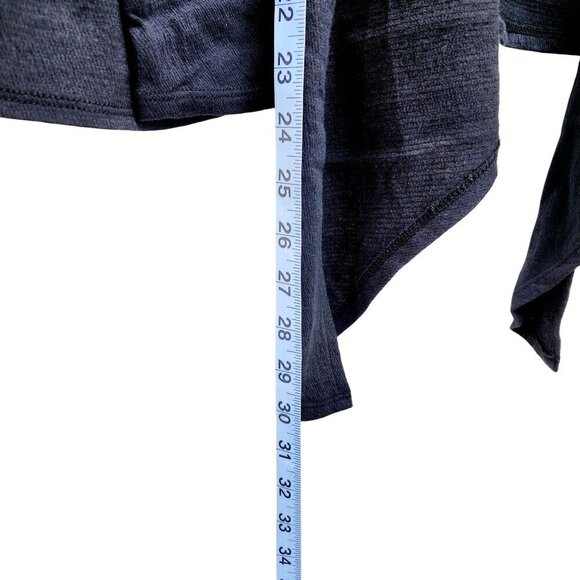 Colleen Lopez Navy Ruffle Sleeve Open-Front Black Cardigan Sweater Size M New - Picture 8 of 15